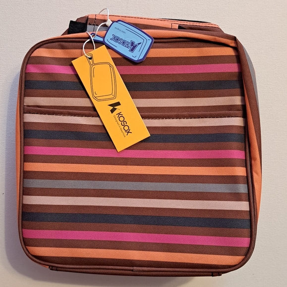 NWT Kosox Colorful Striped Lunch Bag with Handle - Picture 3 of 6